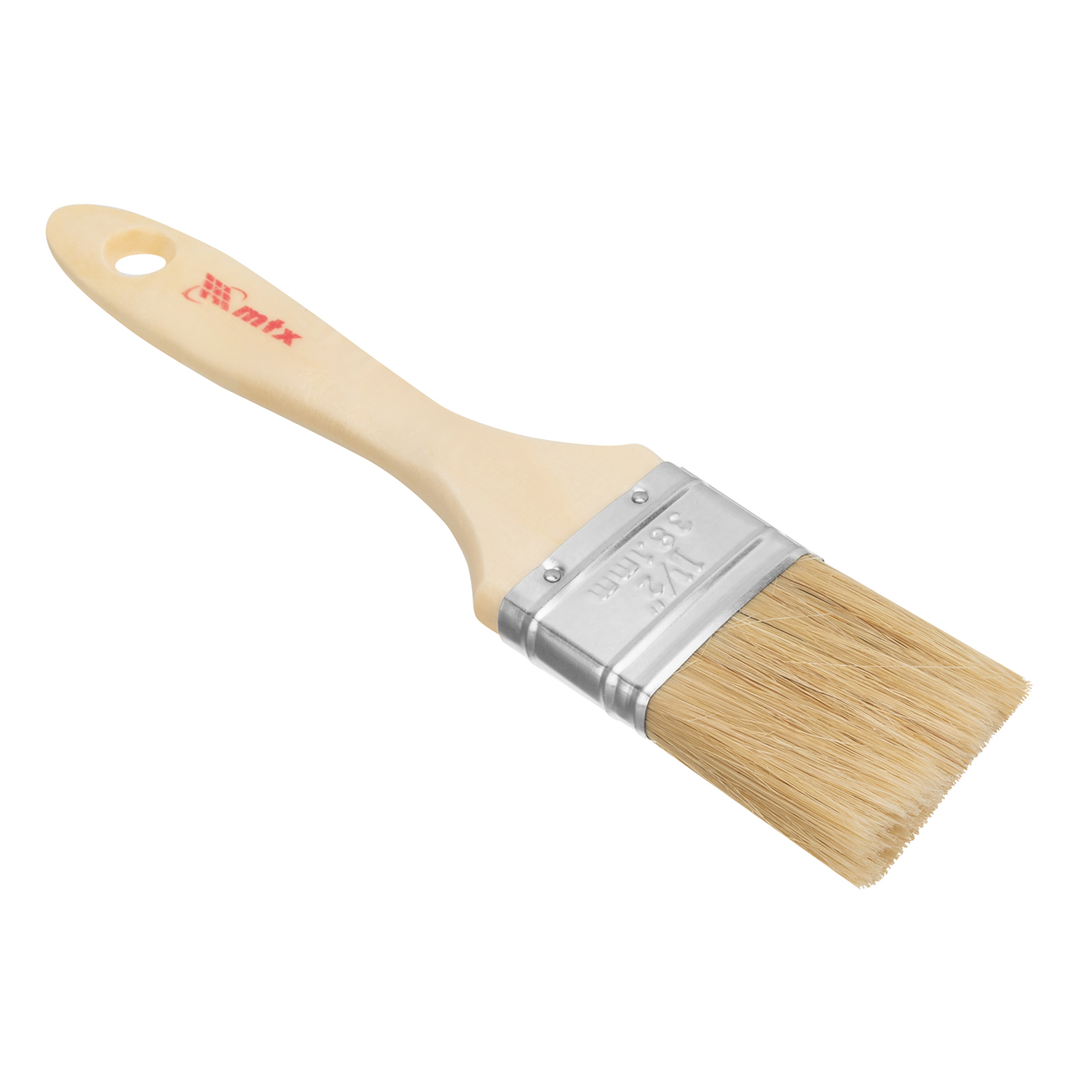 Кисть плоская 'Евро' 1,5', натуральная щетина, деревянная ручка