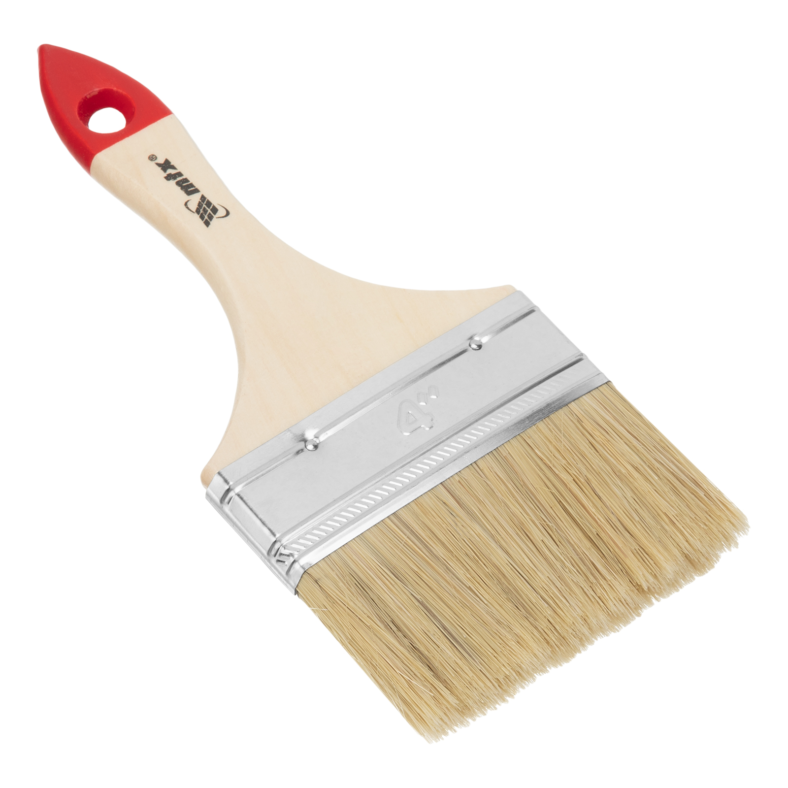 Кисть плоская Стандарт  4 (100 мм), натуральная   щетина, деревянная ручка