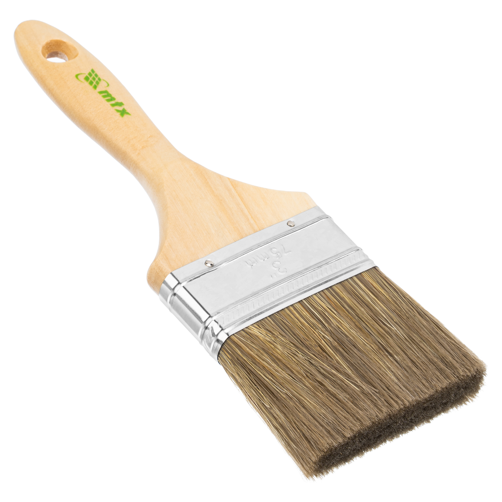 Кисть плоская 'Евро' 3', смешанная щетина, деревянная ручка