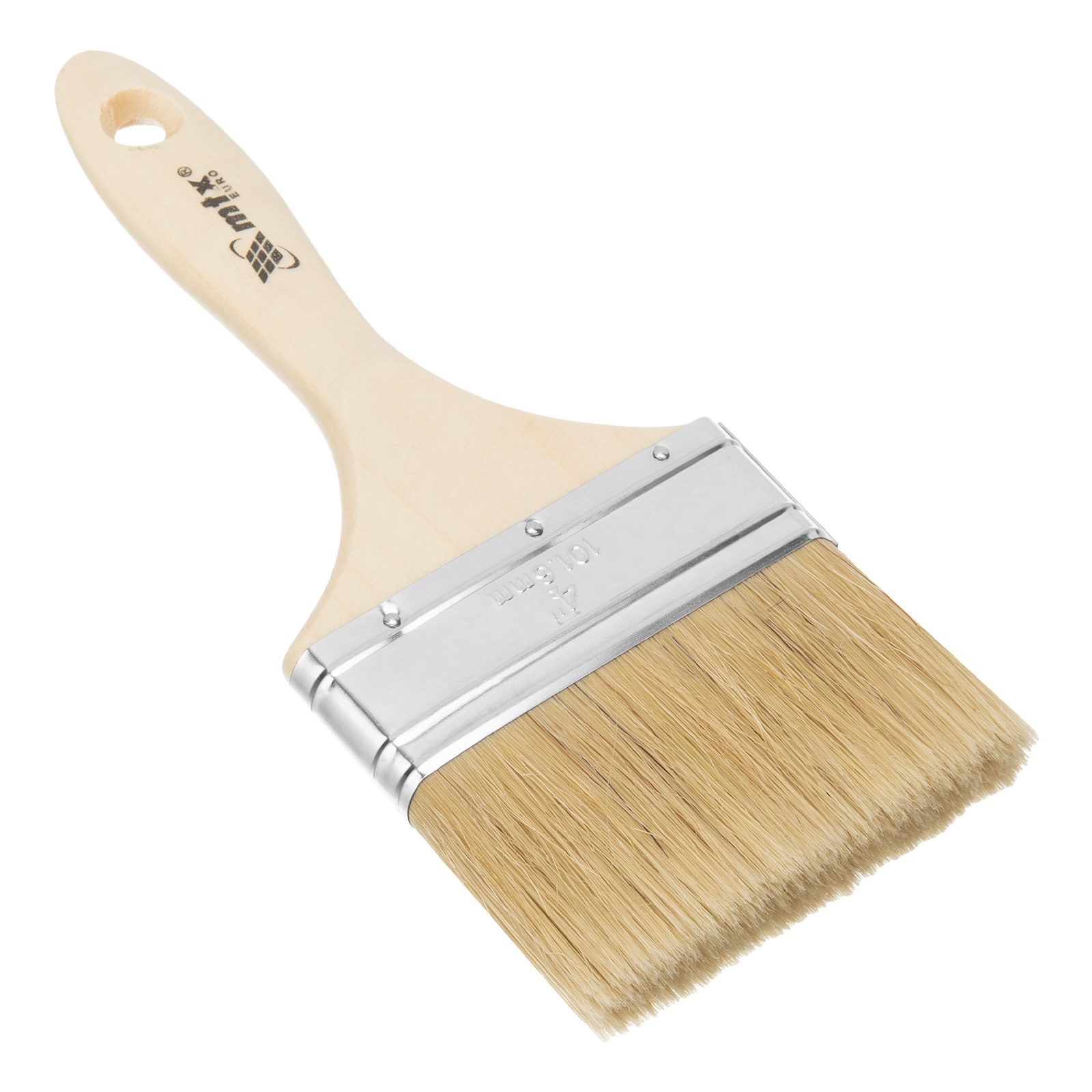 Кисть плоская 'Евро'  4', натуральная щетина, деревянная ручка