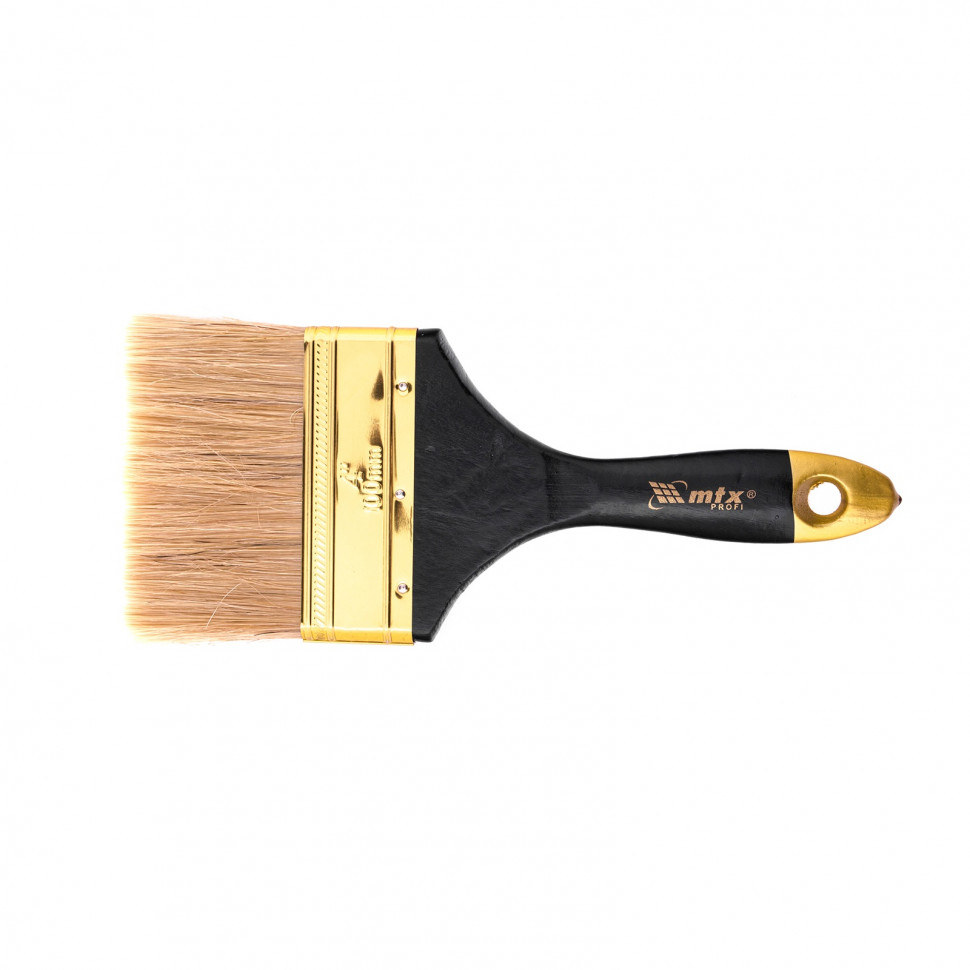 Кисть плоская 'Профи'  4', натуральная щетина, деревянная ручка