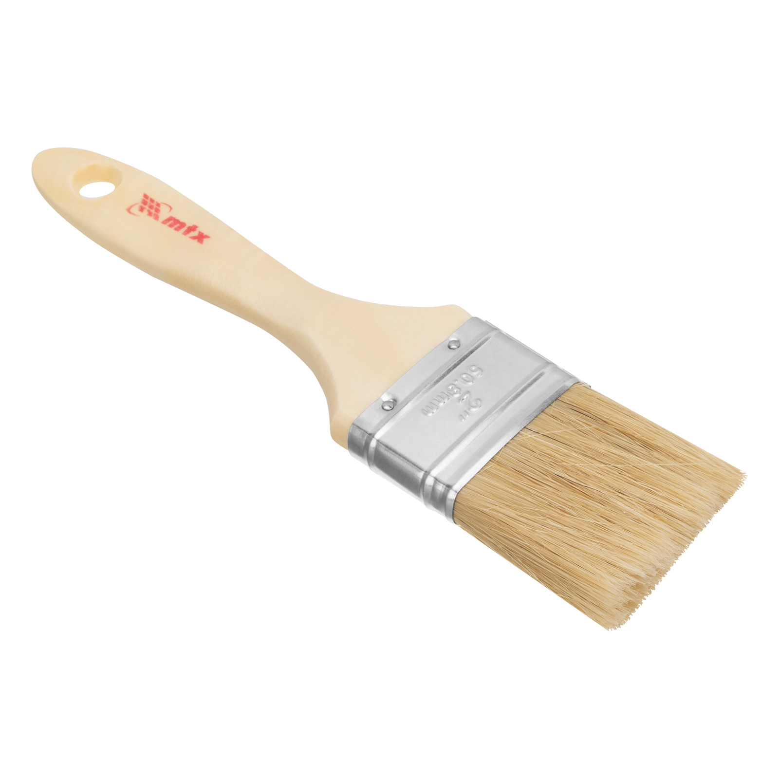 Кисть плоская 'Евро' 2', натуральная щетина, деревянная ручка