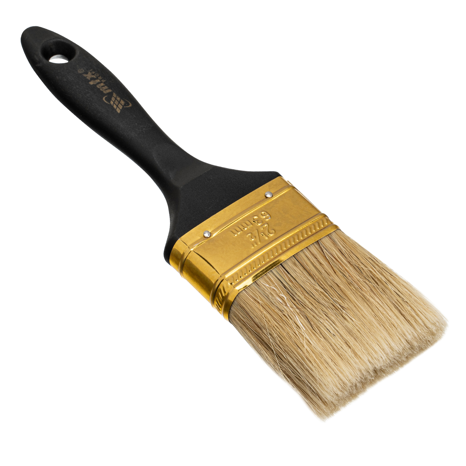 Кисть плоская 'Профи' 2,5', натуральная щетина, пластмассовая ручка