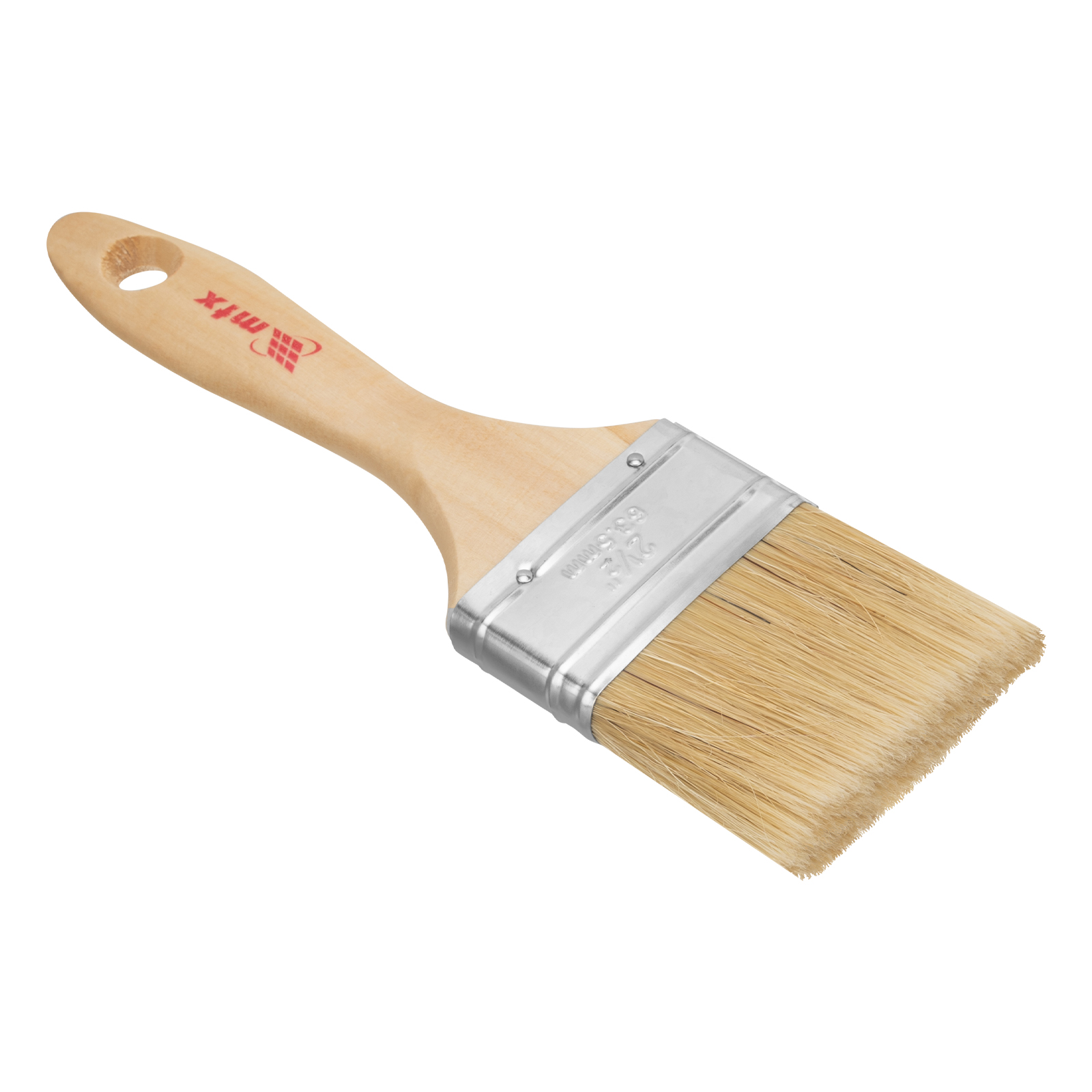 Кисть плоская 'Евро' 2,5', натуральная щетина, деревянная ручка