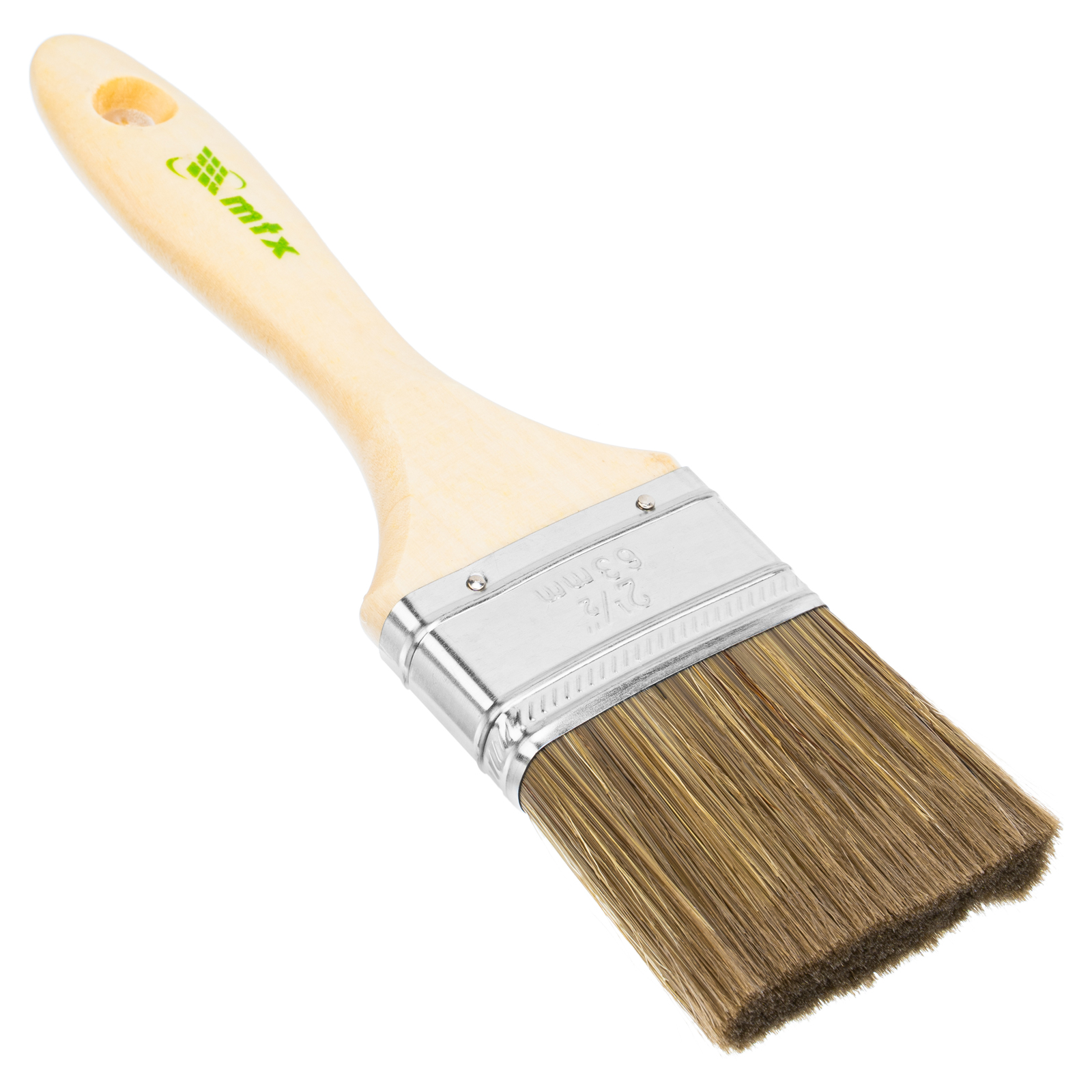 Кисть плоская 'Евро' 2.5', смешанная щетина, деревянная ручка