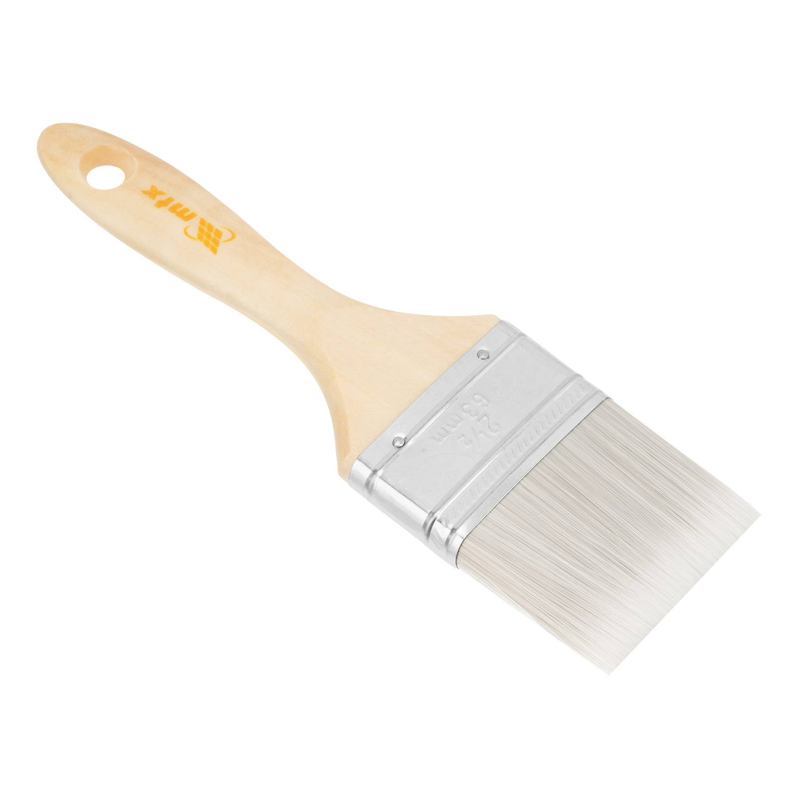 Кисть плоская для лаков 'Евро' 2.5', искусственная щетина, деревянная ручка