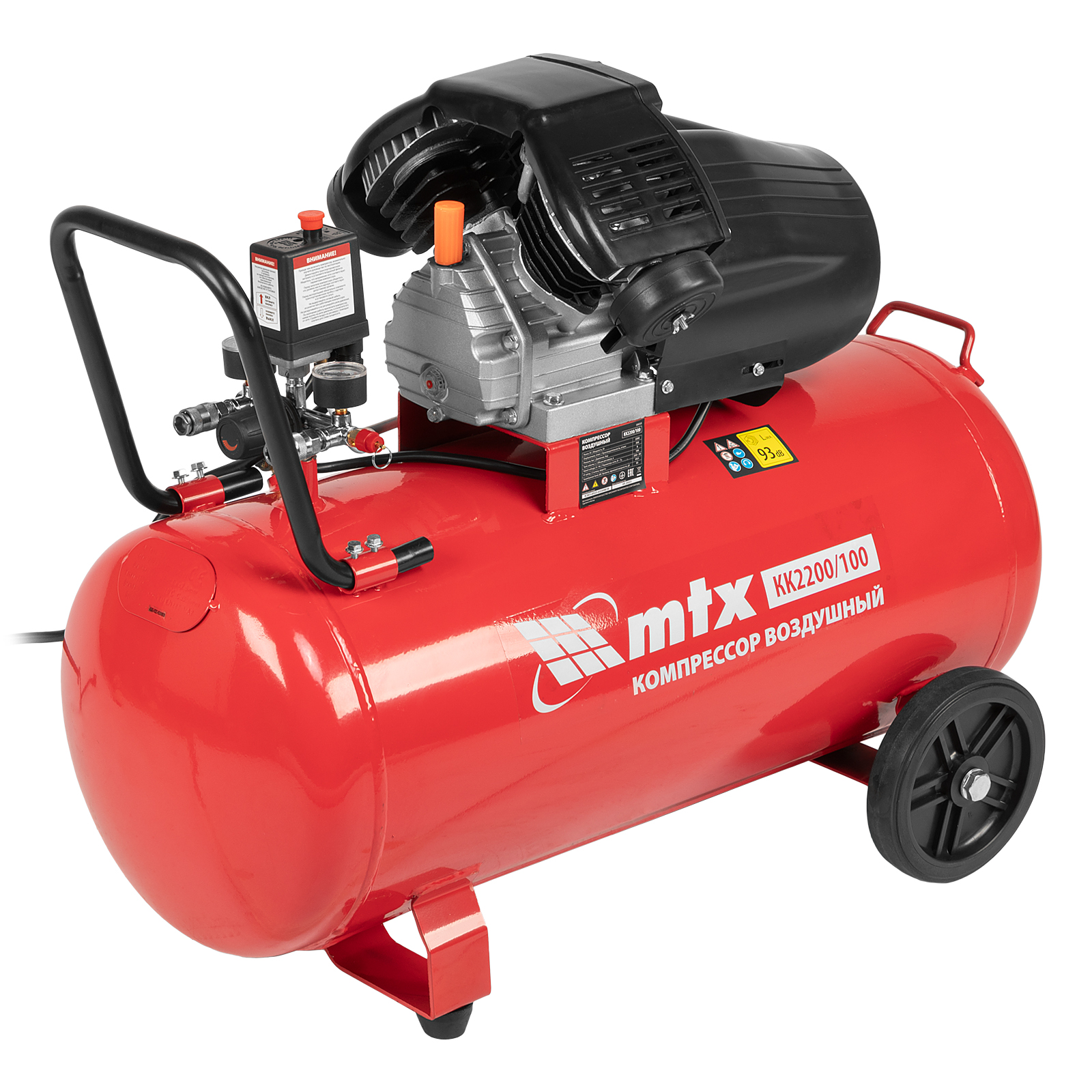 Компрессор воздушный КК-2200/100, 2,2 кВт, 350 л/мин, 100 л, прямой привод, масляный