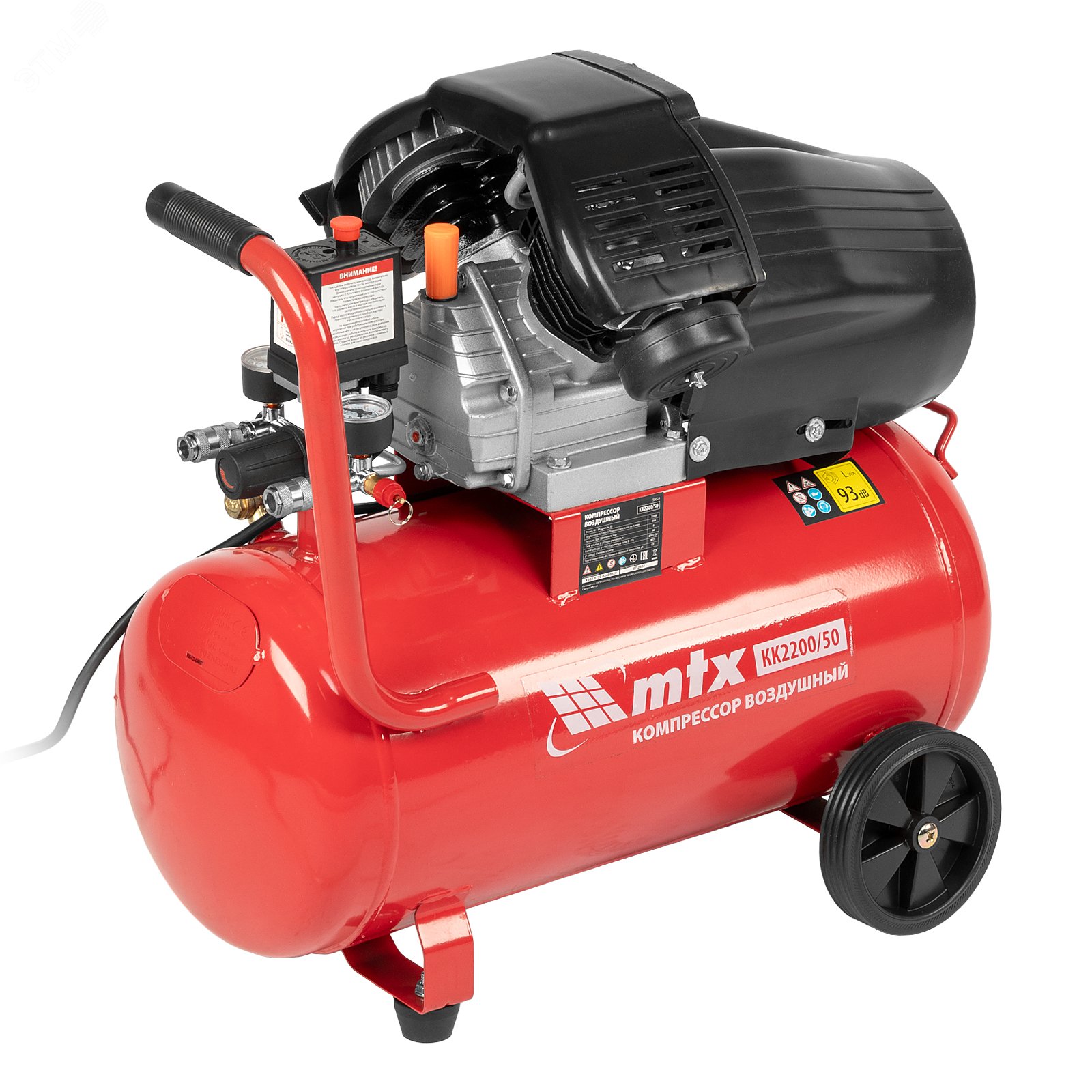 Изображение товара Компрессор воздушный КК-2200/50, 2,2 кВт, 350 л/мин, 50 л, прямой привод, масляный (шт)