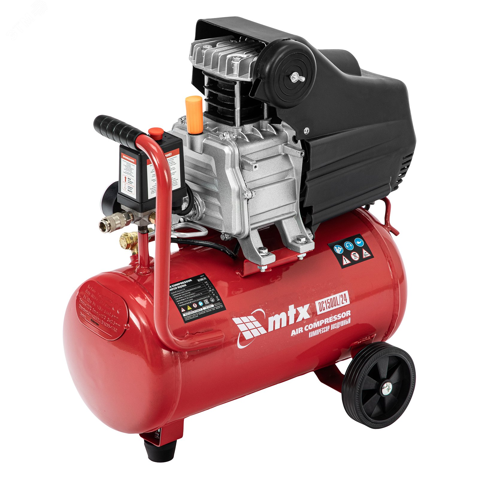 Изображение товара Компрессор воздушный MTX DC1500L/24 мощностью 1,5 кВт