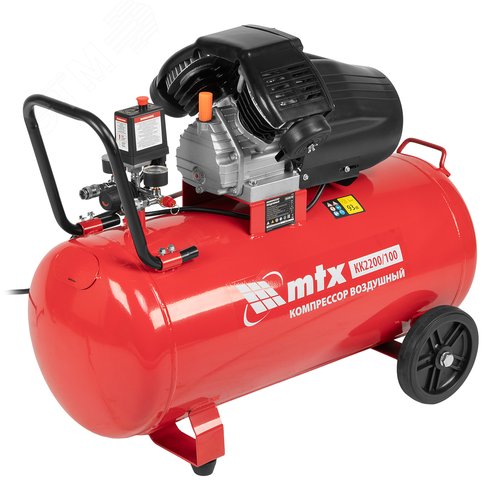 Изображение товара Компрессор воздушный КК-2200/100, 2,2 кВт, 350 л/мин, 100 л, прямой привод, масляный (шт)