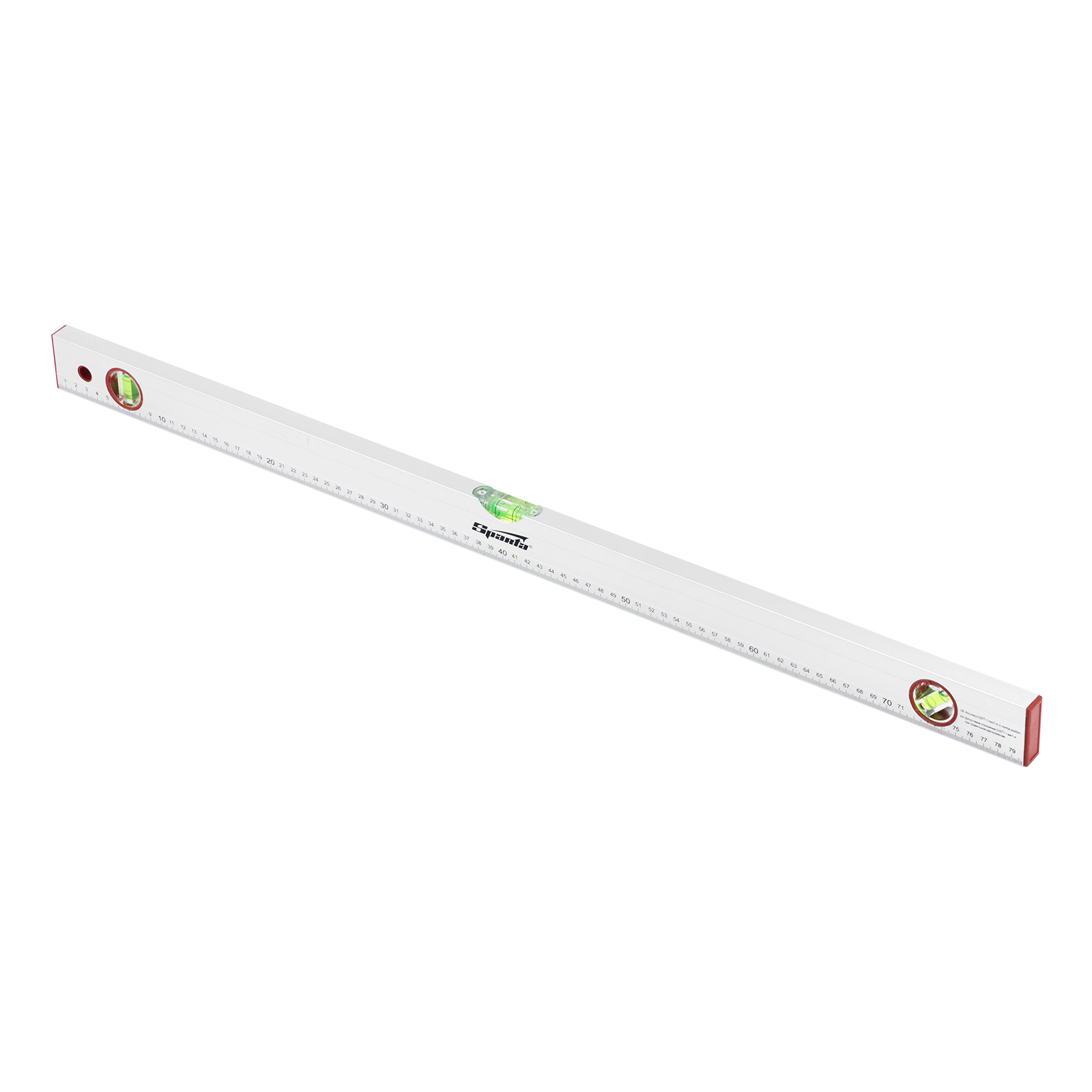 Уровень алюминиевый, 800 мм, 3 глазка, линейка