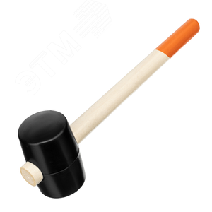 Изображение товара Киянка резиновая, 450 г, черная резина, деревянная рукоятка (шт)