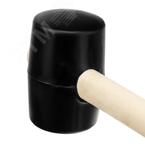 Киянка резиновая, 450 г, черная резина, деревянная рукоятка - фото 2