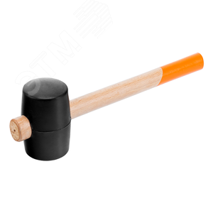 Киянка резиновая, 680 г, черная резина, деревянная рукоятка - фото 1