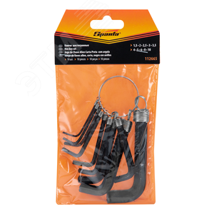 Набор ключей имбусовых HEX, 1,5–10 мм, 10 шт., оксидированные, на кольце - фото 3