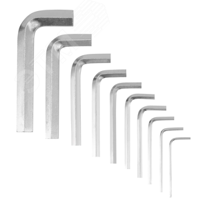 Набор ключей имбусовых HEX, 1,5–10 мм, 10 шт., никелированный, на кольце - фото 1