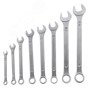 Набор ключей комбинированных, 6 - 19 мм, хромированные, 8 шт. - фото 1