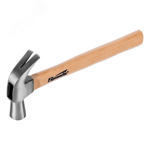 Изображение товара Молоток-гвоздодер, 450 г, боек 27 мм, деревянная рукоятка (шт)