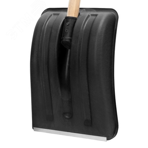 Лопата для уборки снега полипропиленовая, 275х365х870 мм, деревянный черенок, Россия// Sparta - фото 3