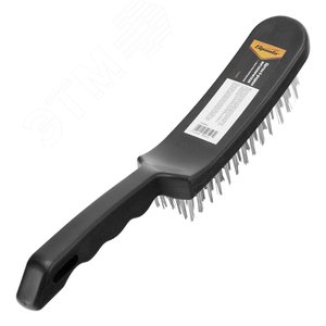 Щетка 6-рядная металлическая с пластмассовой ручкой - фото 2