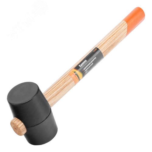 Изображение товара Киянка резиновая, 225 г, черная резина, деревянная рукоятка (шт)