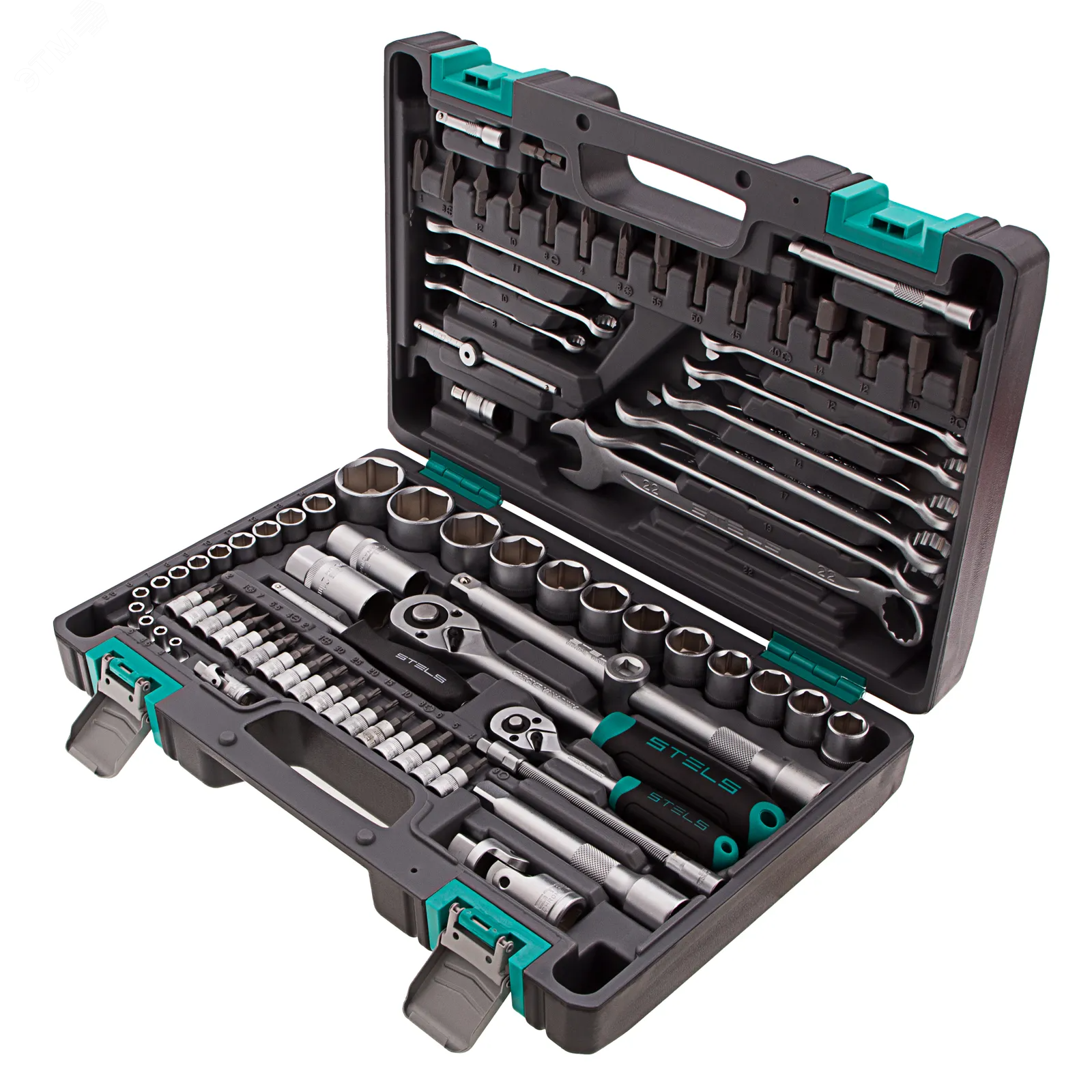 Изображение товара Набор инструментов 82 предмета из стали CrV и S2 в пластиковом кейсе