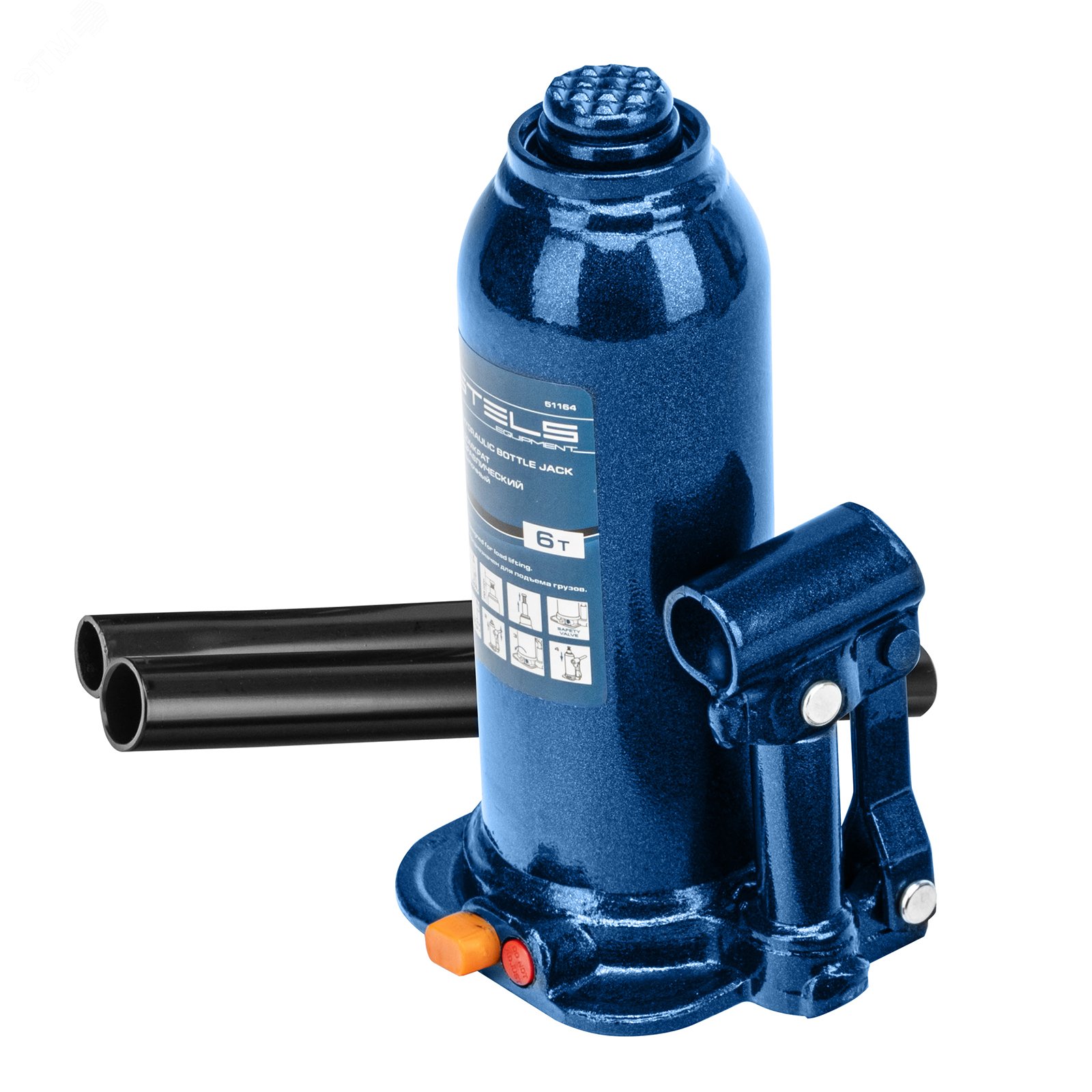 Изображение товара Гидравлический бутылочный домкрат 6 тонн, высота подъема 207-404 мм, STELS 51164