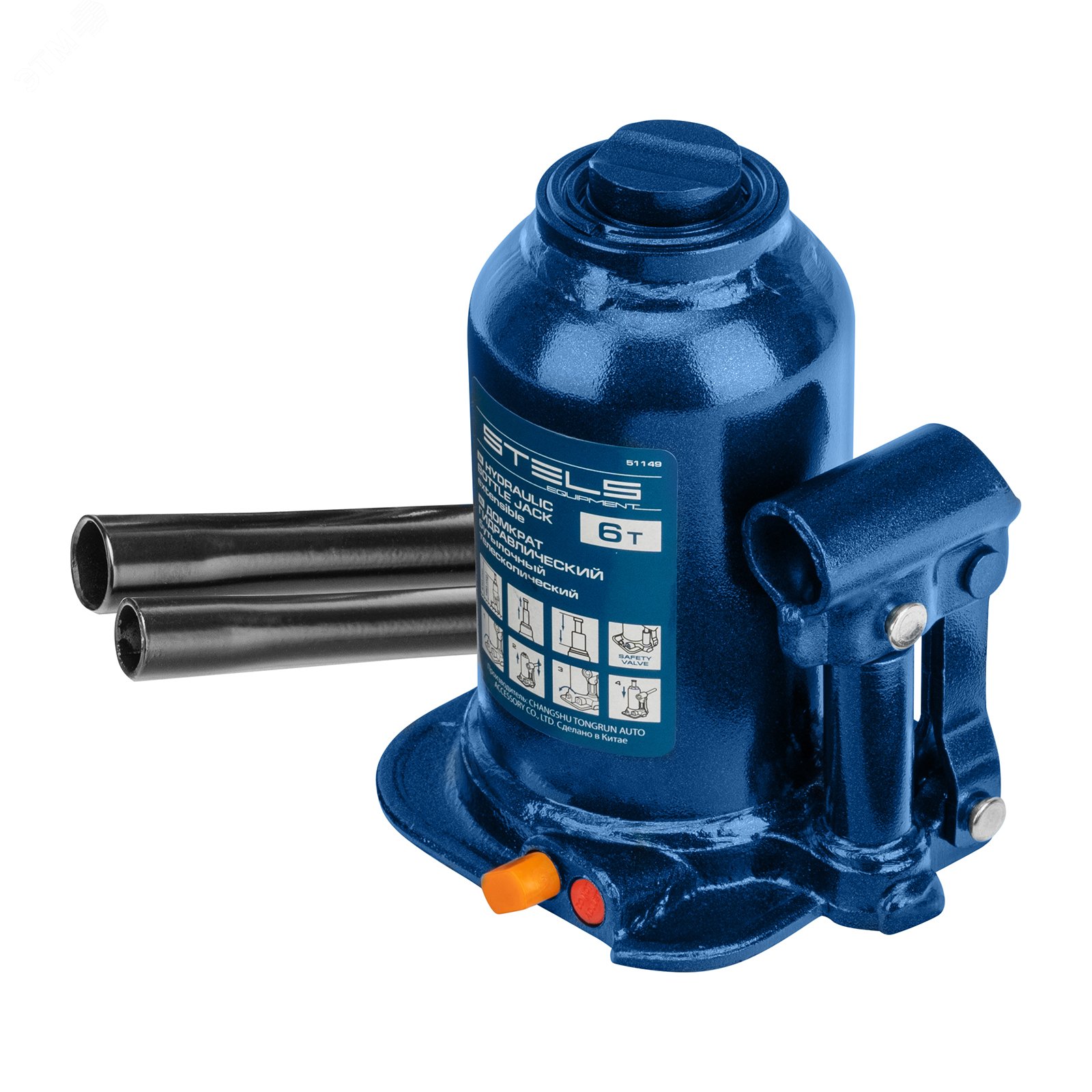 Изображение товара Домкрат гидравлический бутылочный телескопический, 6 т, подъем 180-410 мм (шт)