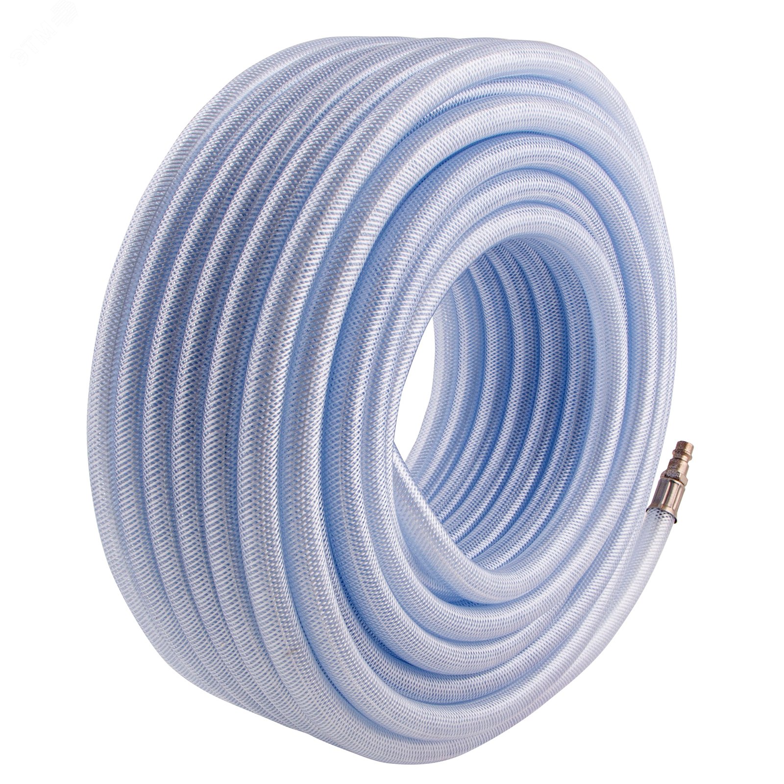 Изображение товара Шланг пневматический ПВХ, 10x16мм, 18 бар, армированный, прозрач., быстросъем, 30м (шт)