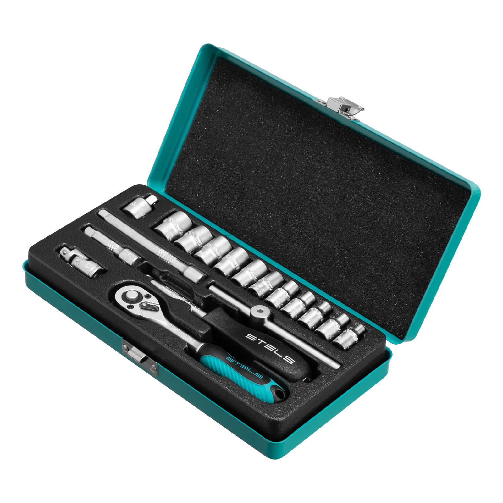 Набор торцевых головок с трещоткой, 1/4', 18 предметов