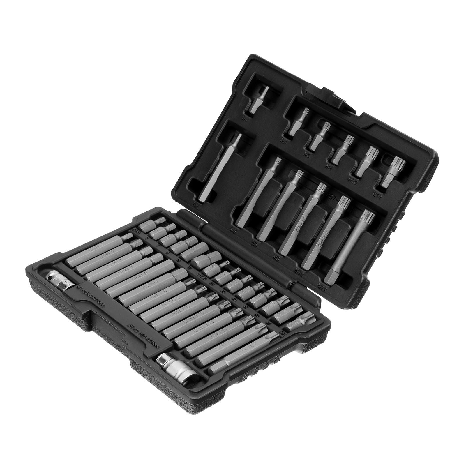 Набор бит HEX, TORX, SPLINE, шестигранный хвостовик 3/8', CrV, 42 шт.