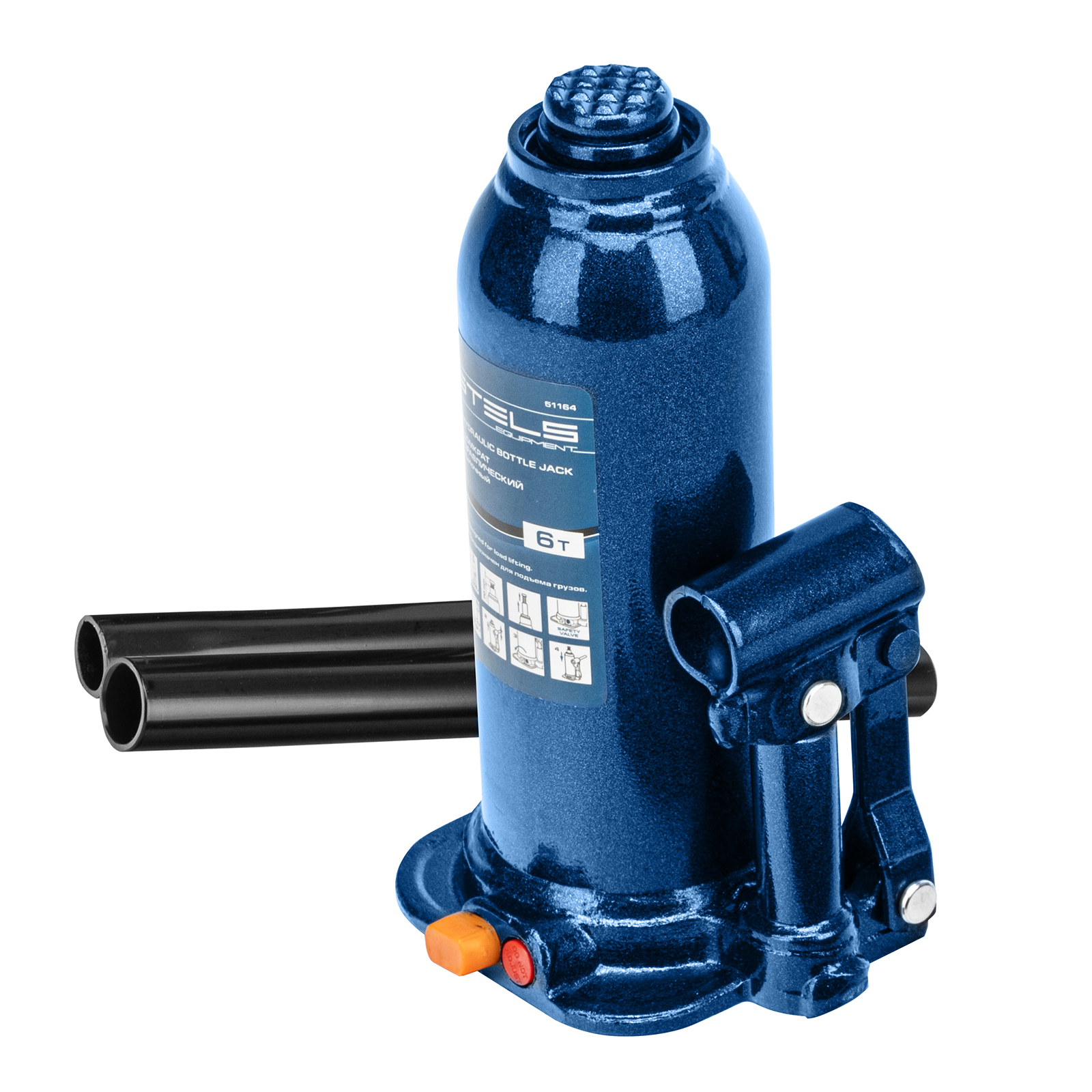Домкрат гидравлический бутылочный, 6 т, h подъема 207-404 мм