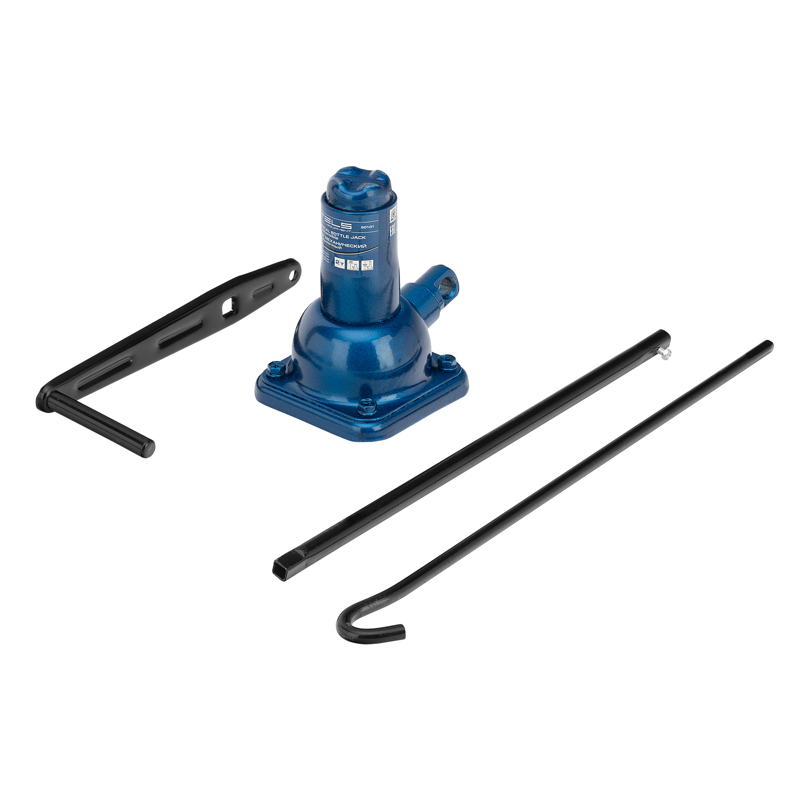 Домкрат механический бутылочный, 2 т, h подъема 160-325 мм, 2 части (домкрат, ручка)