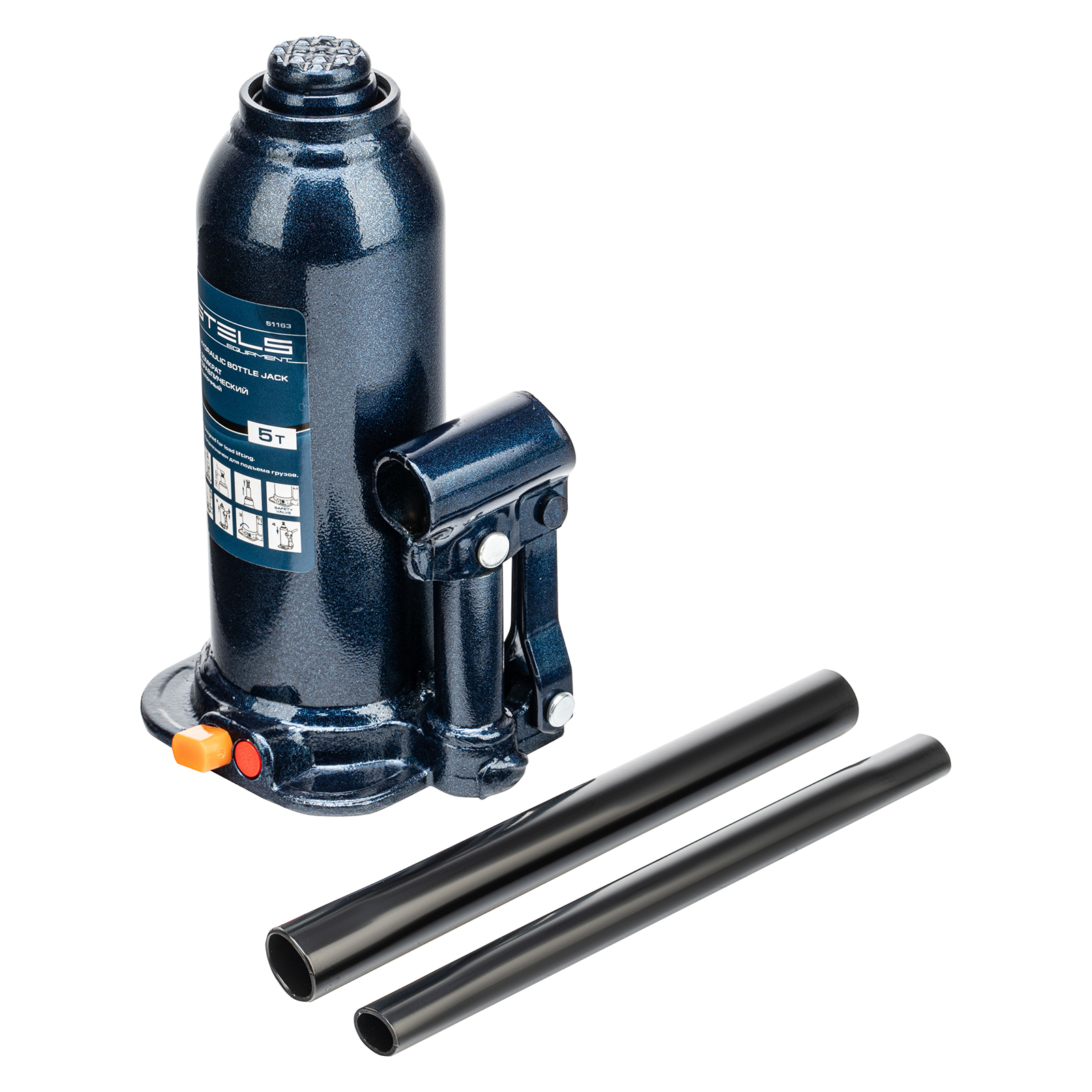 Домкрат гидравлический бутылочный, 5 т, h подъема 207-404 мм