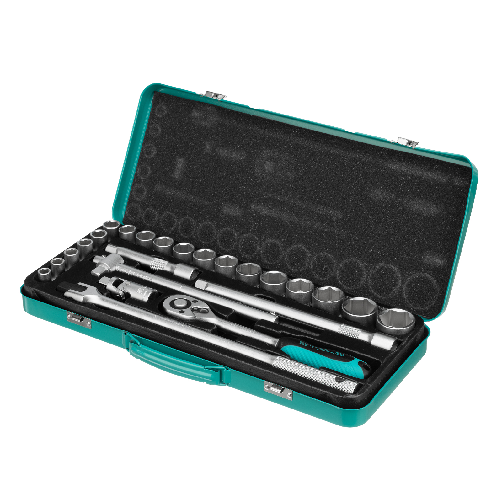 Набор торцевых головок с трещоткой 1/2', 24 предмета