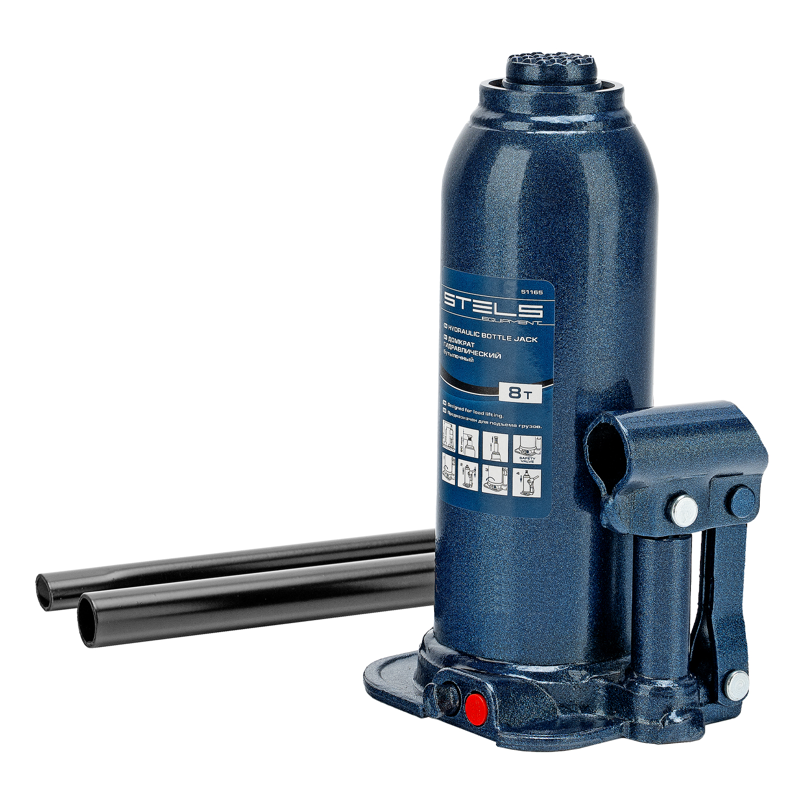 Домкрат гидравлический бутылочный, 8 т, h подъема 222-447 мм