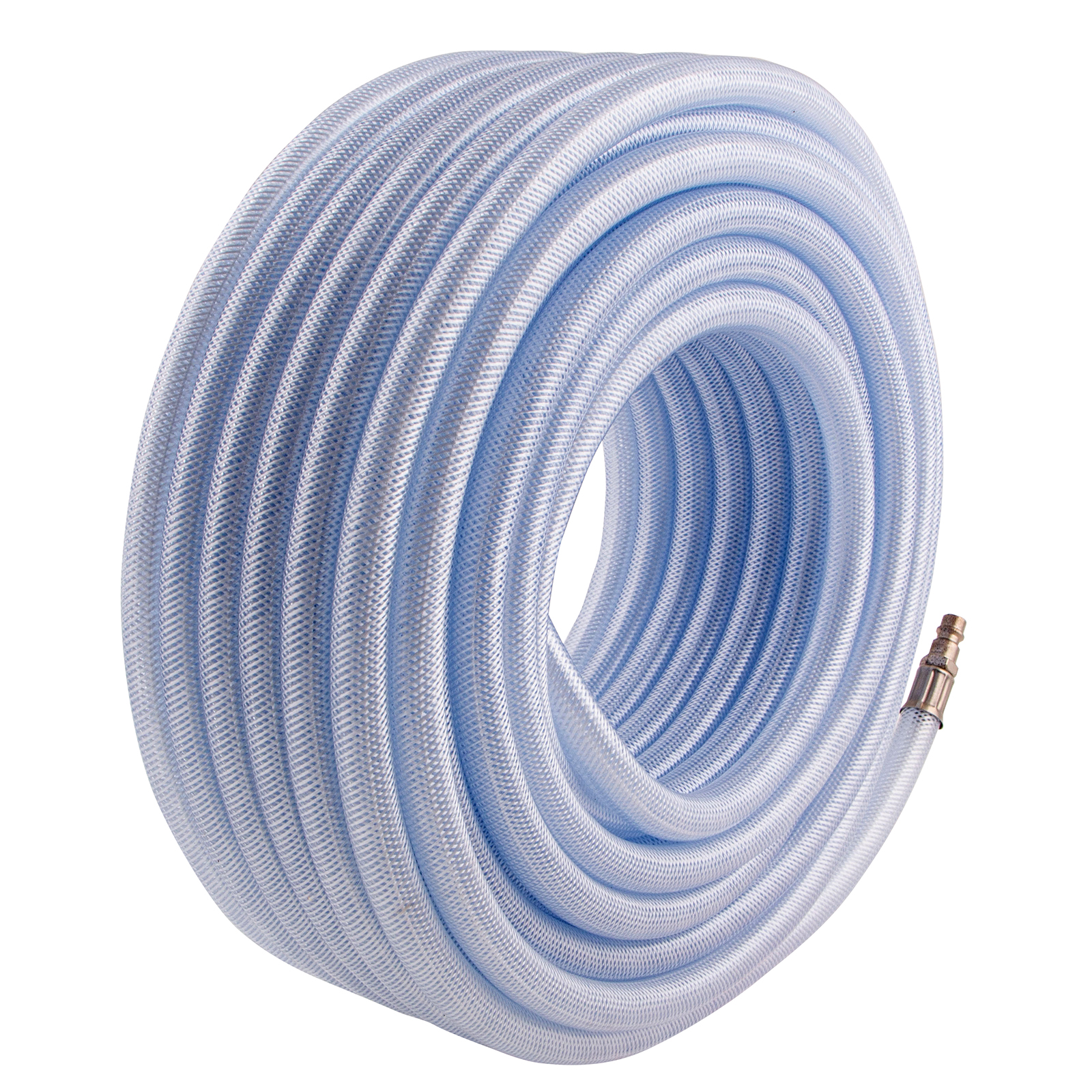 Шланг пневматический ПВХ, 10x16мм, 18 бар, армированный, прозрач., быстросъем, 30м