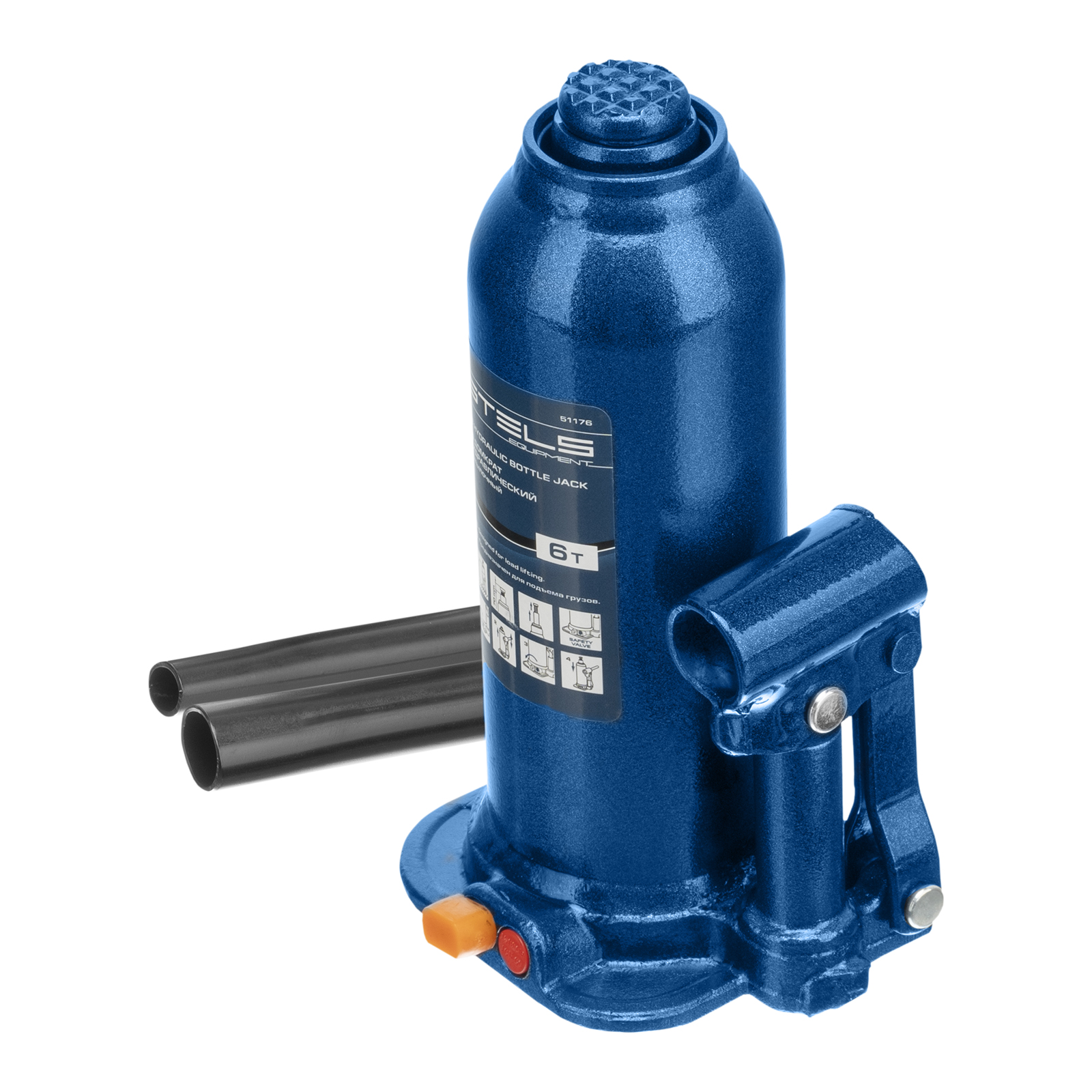 Домкрат гидравлический бутылочный, 6 т, h подъема 207-404 мм, в пласт. кейсе