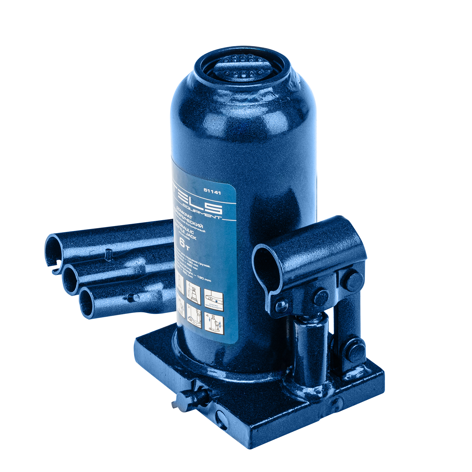 Домкрат гидравлический бутылочный телескопический, 6 т, h подъема 190-480 мм