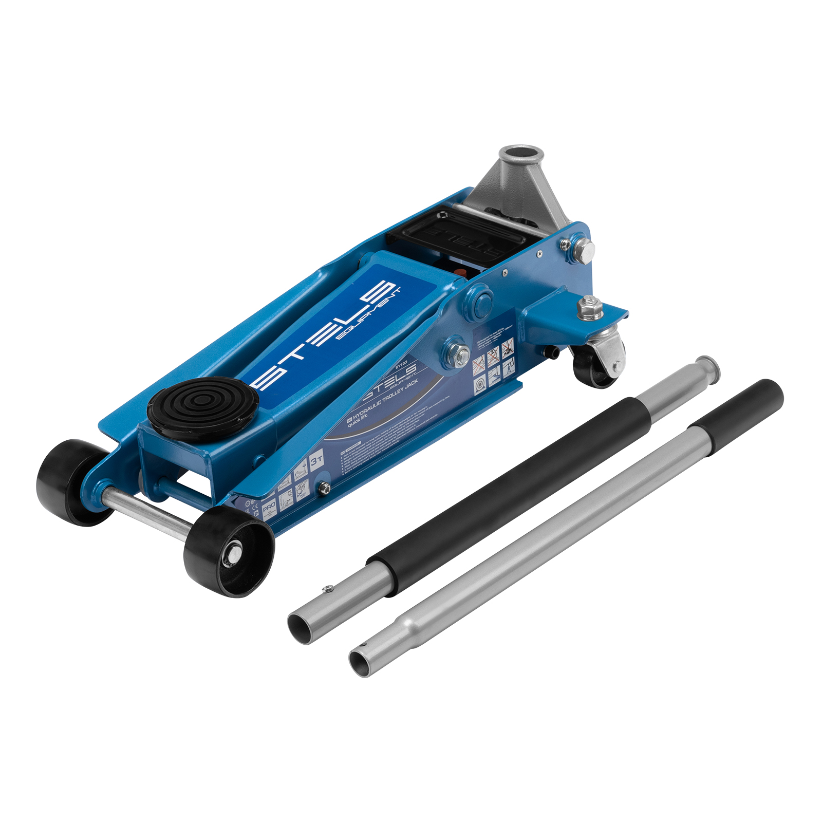 Домкрат гидравлический подкатной, быстрый подъем, 3т QUICK LIFT, 130-465 мм, проф