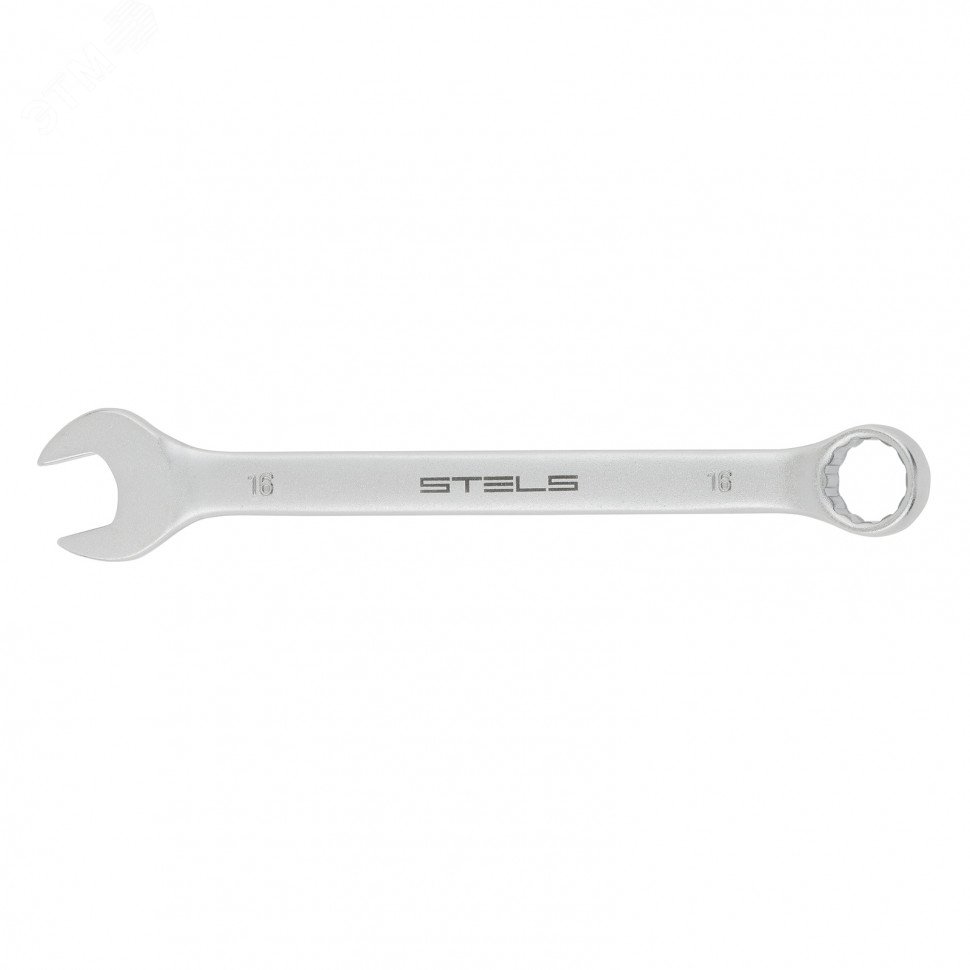 Изображение товара Комбинированный ключ 16 мм CrV матовый хром STELS 15221