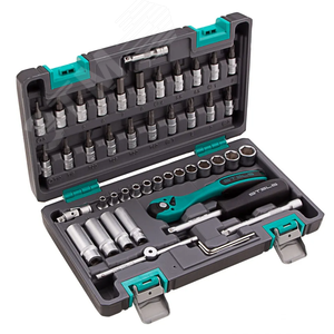 Набор инструментов, 1/4, Cr-V, S2, усиленный кейс, 47 предметов - фото 2