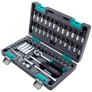 Набор инструментов, 1/4, CrV, пластиковый кейс 57 предметов - фото 1