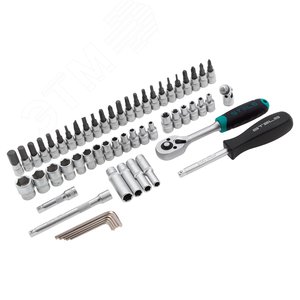 Набор инструментов, 1/4, CrV, пластиковый кейс 57 предметов - фото 4