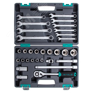 Набор инструментов, 1/2, CrV, пластиковый кейс 31 предмет - фото 3