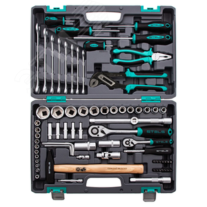 Набор инструментов, 1/2, 1/4, CrV, пластиковый кейс 76 предметов - фото 2