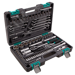 Набор инструментов, 1/2, 1/4, CrV, пластиковый кейс 82 предмета - фото 2