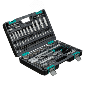 Набор инструментов, 1/2, 1/4, CrV, пластиковый кейс 94 предмета - фото 2