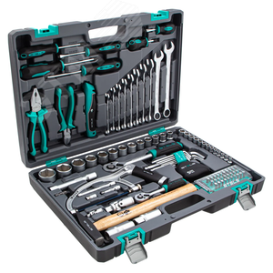 Набор инструментов, 1/2, 1/4, CrV, пластиковый кейс 98 предметов - фото 2