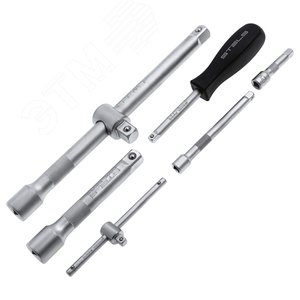 Набор инструментов 1/2, 1/4, CrV, 12 гранные головки, пластиковый кейс, 109 предмета - фото 7